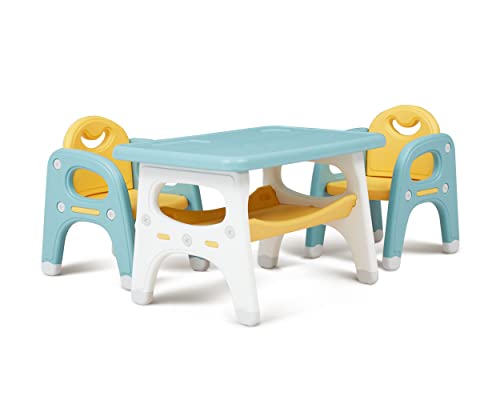 FIZZEEY Kids Table and 2 Chairs Set - Toddler Table and Chair Set, Kids 3 Piece Table and Chair Set for Toddler Over 3 Years