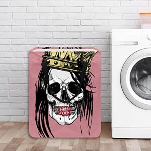 Skull Laundry Basket Collapsible Storage bin with Handles for Hamper,Kids Room,Toy Storage