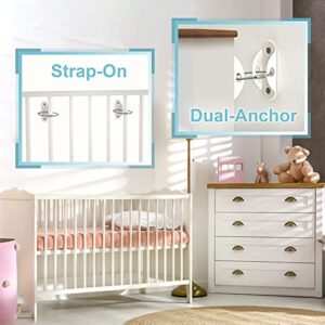 Furniture Anchors (6 Pack) 2023 Upgraded Furniture Straps for Baby Proofing, Secure 400 Pound Furniture Prevent Falling Anti Tip Earthquake Straps for Child Safety