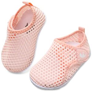 jiasuqi babys girls boys comfort walking water shoes for outdoor swimming river mesh pink 12-18 months