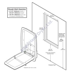 Koala Kare® KB311-SSRE - Recessed Vertical Stainless Steel Baby Changing Station (New for 2021)