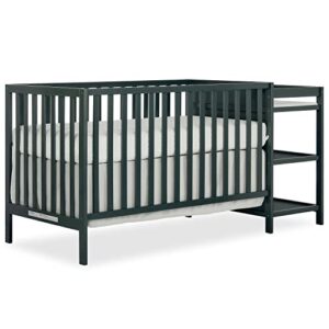 dream on me synergy convertible crib and changer in olive with detachable changing table, jpma certified, 1” changing pad