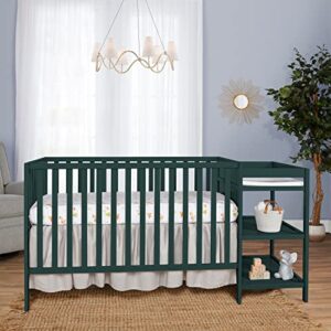 Dream On Me Synergy Convertible Crib and Changer in Olive with Detachable Changing Table, JPMA Certified, 1” Changing pad