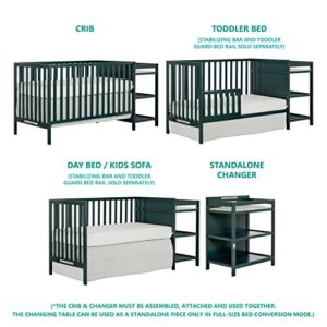 Dream On Me Synergy Convertible Crib and Changer in Olive with Detachable Changing Table, JPMA Certified, 1” Changing pad