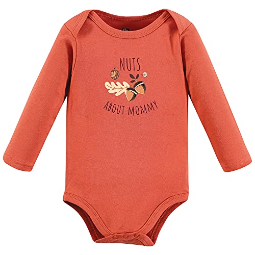 Hudson Baby Unisex Baby Cotton Long-Sleeve Bodysuits Hello Autumn, 0-3 Months