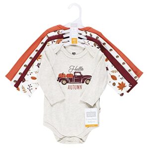 Hudson Baby Unisex Baby Cotton Long-Sleeve Bodysuits Hello Autumn, 0-3 Months