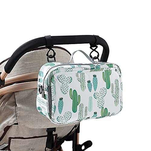 Baby Diaper Caddy Bag - Caddy Tote Baby Stroller Bag Nursery Storage Bin for Diapers, Wipes & Toys Small Diaper Bag for Outdoor （Cactus）