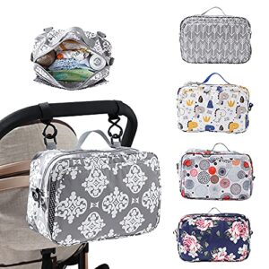 Baby Diaper Caddy Bag - Caddy Tote Baby Stroller Bag Nursery Storage Bin for Diapers, Wipes & Toys Small Diaper Bag for Outdoor （Cactus）