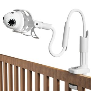 kindersense universal baby monitor mount, extra long (35") flexible and adjustable crib mount for baby camera, no drilling no adhesive 360 degree ability
