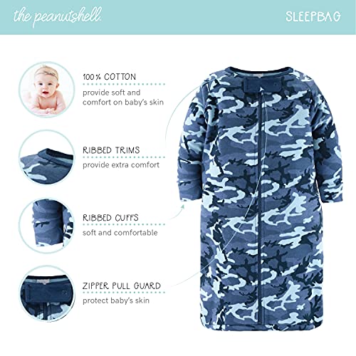 The Peanutshell Newborn Layette Gift Set for Baby Boys - 23 Piece Newborn Boy Clothes & Accessories Set - Fits Newborns to 3 Months - Blue Camo