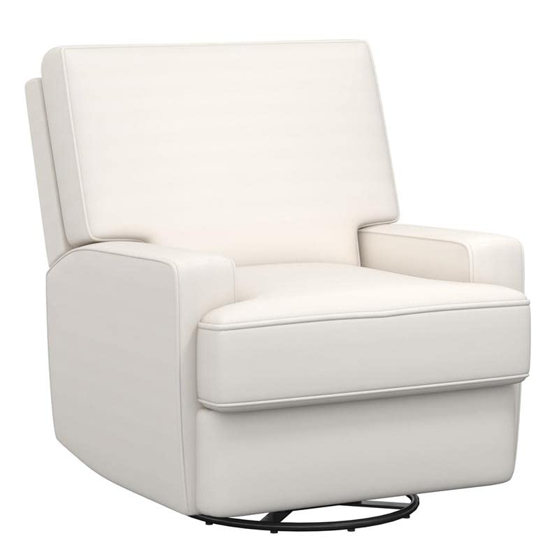 Baby Relax Rylan Swivel Glider Recliner Chair, Coil Seating, White