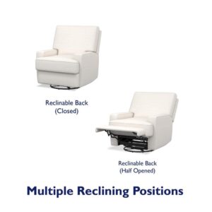 Baby Relax Rylan Swivel Glider Recliner Chair, Coil Seating, White