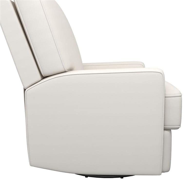 Baby Relax Rylan Swivel Glider Recliner Chair, Coil Seating, White