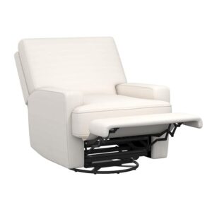 Baby Relax Rylan Swivel Glider Recliner Chair, Coil Seating, White