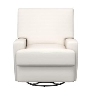 Baby Relax Rylan Swivel Glider Recliner Chair, Coil Seating, White