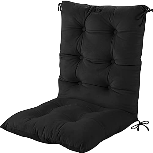 Big Hippo Rocking Chair Cushion,Soft Thicken Rocking Chair Cushion Set with Detachable Neck Pillow Back Support,Comfy Chair Cushion Pad with Ties for Outdoor Indoor Home Office,Black