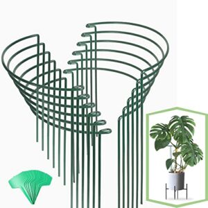 joyhalo 12 pack plant stakes for outdoor plants, 16 inch plant support stakes, peony supports for outdoor plants, peony cage with 15 pcs plant labels, flower stakes peonies support cages for plants