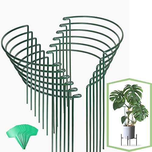 Joyhalo 12 Pack Plant Stakes for Outdoor Plants, 16 Inch Plant Support Stakes, Peony Supports for Outdoor Plants, Peony Cage with 15 Pcs Plant Labels, Flower Stakes Peonies Support Cages for Plants