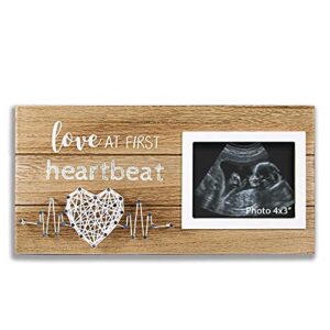 vilight new mom gifts - pregnancy announcements ideas baby gender reveal gifts - love at first heartbeat sonogram picture frame for standard 4" x 3" ultrasound photo
