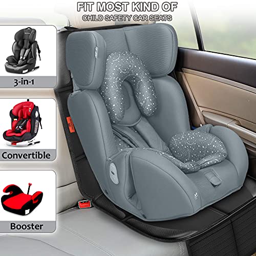 XHYANG Car Seat Protector,Auto Car Seat Protectors Baby Carseat Waterproof Durable 600D Fabric for Child Baby Car Seat Mat Vehicle Pet Cover 2 Storage Pockets (1 Pack)