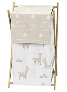 sweet jojo designs boho llama baby kid clothes laundry hamper - gender neutral beige taupe tan and white bohemian southwest watercolor mountain cactus alpaca farmhouse animal aztec tribal geometric