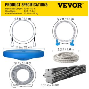 VEVOR Zip line Kits for Backyard 60FT, Zip Lines for Kid and Adult, Included Swing Seat, Zip Lines Brake, and Steel Trolley, Outdoor Playground Equipment