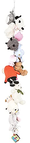 Mkono Stuffed Animal Storage Chain Metal Kids Toy Organizer Hanger with 20 Clips for Stuffed Animals Simple Toys Display Holder Stuff Animal Hanger for Nursery Play Room Kid Room, 1 Piece