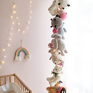 Mkono Stuffed Animal Storage Chain Metal Kids Toy Organizer Hanger with 20 Clips for Stuffed Animals Simple Toys Display Holder Stuff Animal Hanger for Nursery Play Room Kid Room, 1 Piece