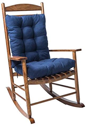 Moonase Rocking Chair Cushion Set,2 Piece Seat/Back Chair Cushion Indoor/Outdoor Non-Slip Soft Thickened Patio Chaise Lounger Cushion Overstuffed Patio Chair Cushion,Navy