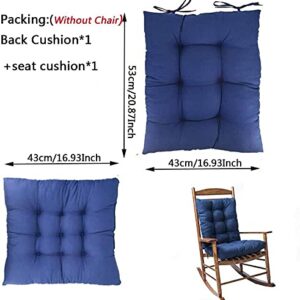 Moonase Rocking Chair Cushion Set,2 Piece Seat/Back Chair Cushion Indoor/Outdoor Non-Slip Soft Thickened Patio Chaise Lounger Cushion Overstuffed Patio Chair Cushion,Navy