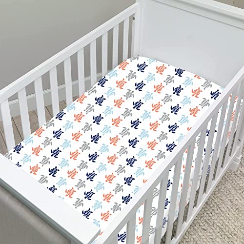 GROW WILD Crib Sheets for Boys (3 Pack), Baby Crib Sheets Soft & Fitted, Crib Mattress Sheet or Toddler Bed Sheets | Crib Sheet Ocean Whale Turtle