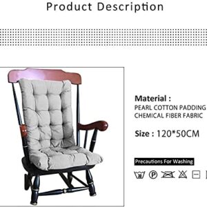 Rocking Chair Cushion,Indoor/Outdoor Rocking Chair Cushions Set Non-Slip Seat/Back Chair Cushion,Patio Chair Cushion with Ties Patio Chaise Lounger Swing Bench Cushion for Patio Furniture (Gray)
