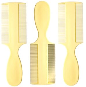 fine tooth comb [pack of 3] double sided fine teeth baby comb and extra fine rounded teeth for newborn babies and infants with cradle cap and adults with dandruff and lice