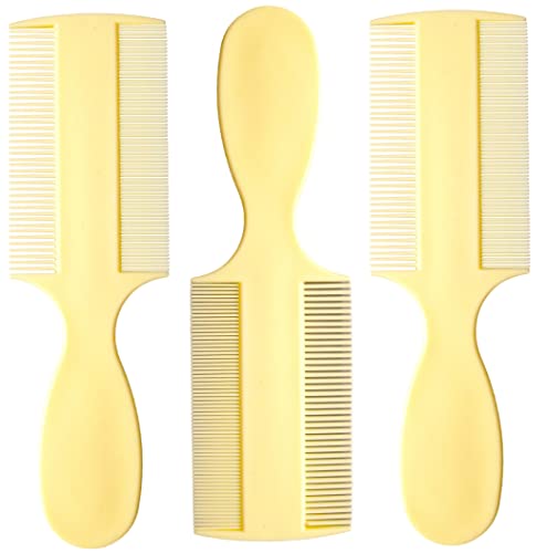 Fine Tooth Comb [Pack of 3] Double Sided Fine Teeth Baby Comb and Extra Fine Rounded Teeth for Newborn Babies and Infants with Cradle Cap and Adults with Dandruff and Lice