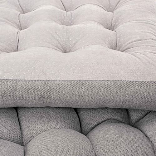 POMIU Rocking Chair Cushion, Chair Cushions, Premium Tufted Back and Seat Cushion Non Skid Slip, Chair Pads for Indoor Home, Kitchen, Desk Chair, Dining Chairs (Grey, Fabric 1)