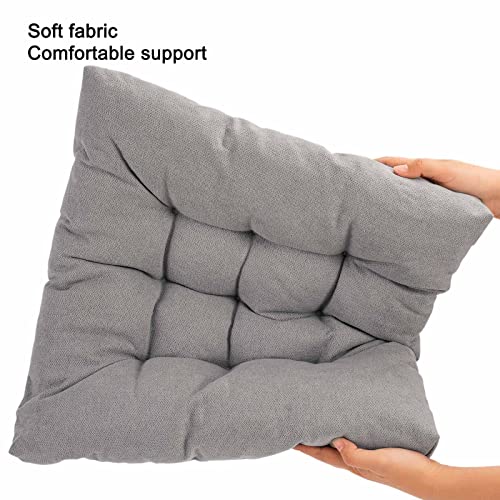 POMIU Rocking Chair Cushion, Chair Cushions, Premium Tufted Back and Seat Cushion Non Skid Slip, Chair Pads for Indoor Home, Kitchen, Desk Chair, Dining Chairs (Grey, Fabric 1)