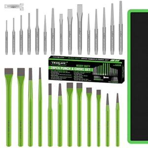 SWANLAKE Punch and Chisel Set, Including Taper Punch, Cold Chisels, Pin Punch, Center Punch (28pcs)