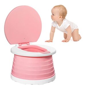 𝗧𝗿𝗮𝘃𝗲𝗹 𝗣𝗼𝘁𝘁𝘆 portable potty for kids toddlers foldable children's portable toilet potty chair toddlers training toilet seat emergency toilet for car camping outdoor indoor (pink)