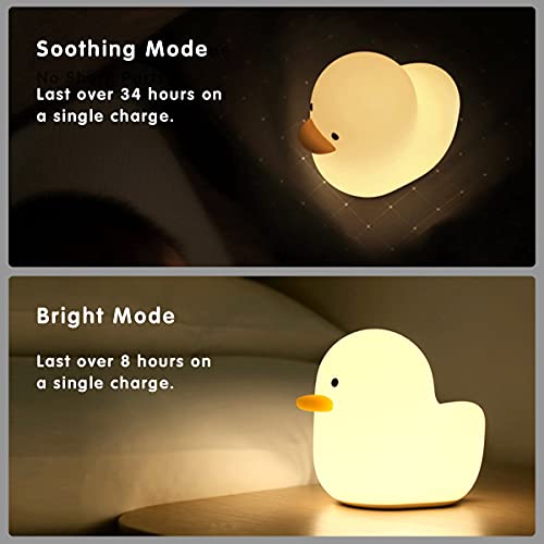 Benson The Duck Light Tubbo Silicone Night Light Nursery Duck Lamp for Baby Adult Kids Room Light Up… (Warm White)