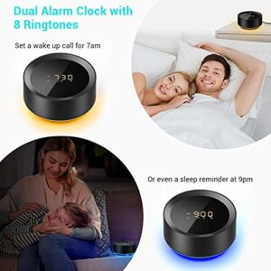 YTE White Noise Machine with Alarm Clock, 20 Hi-Fi Soothing Sounds, 7 Color Baby Night Lights, Full Touch Control, Timer and Memory Function, Plug in, Sleep Sound Machine for Baby, Adults, Office