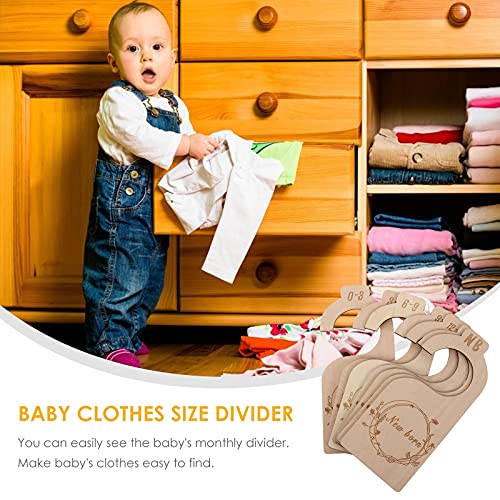 LKYUYV (7 Pieces) Baby Closet Dividers, Adventure Baby Closet Dividers By Month, Nursery Closet Organizer Wooden Newborn Wardrobe Divider Kids Clothes Divider to Arrange Clothes with Separator