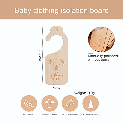 LKYUYV (7 Pieces) Baby Closet Dividers, Adventure Baby Closet Dividers By Month, Nursery Closet Organizer Wooden Newborn Wardrobe Divider Kids Clothes Divider to Arrange Clothes with Separator