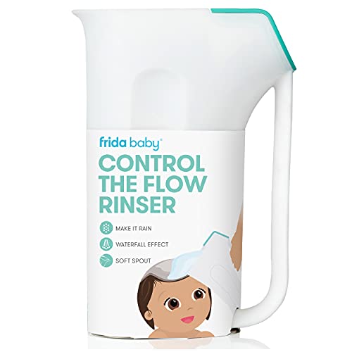 FridaBaby Control The Flow Polypropylene ABS Rinser|Bath Time Rinse Cup with Easy Grip Handle and Removable Rain Shower