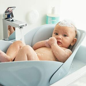 frida baby soft sink baby bath|easy to clean baby bathtub + bath cushion that supports baby's head