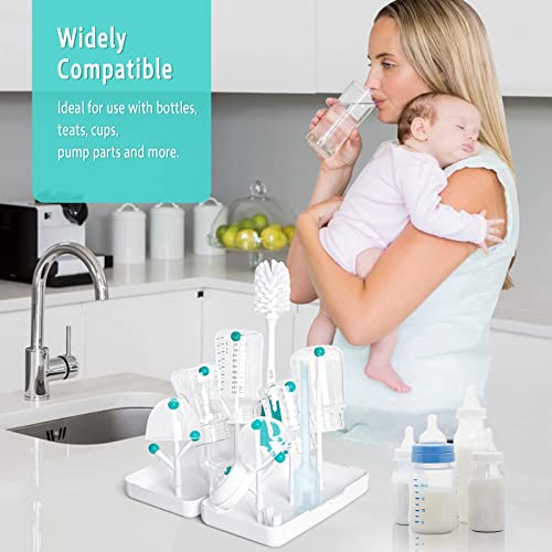 Termichy Travel Baby Bottle Drying Rack with Bottle Brush, Compact Size with Large Capacity for Working Mom, Visit Families, Friends or Camping with Baby