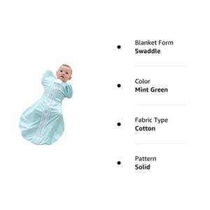 ZIGJOY Baby Wearable Blanket Newborn Swaddle with Arms Up Cotton Baby Sleep Bag with 2-Way Zipper 0.5 TOG Soft Transition Sleep Sack for Infant Boy Girl 3-6 Months Mint Green