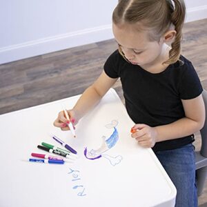 Humble Crew Kids Dry Erase Plastic Table and 2 Set, White Table & Grey Chairs, 20 x 20 x 17inches, 12 x 11 x 18 inches