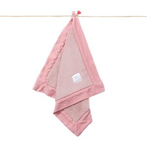 bamboo little plush baby security blanket lovey, rose, 16"x16", mini baby blanky
