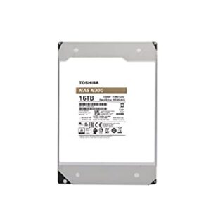 Toshiba N300 16TB NAS 3.5-Inch Internal Hard Drive - CMR SATA 6 GB/s 7200 RPM 512 MB Cache - HDWG31GXZSTA