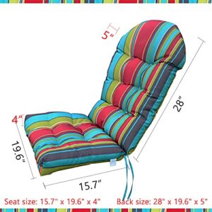 Enipate Weather Resistant Adirondack Chair Cushions High Back Indoor Outdoor Patio Tufted Lounge Cushion Seat Pads (Striped Color)